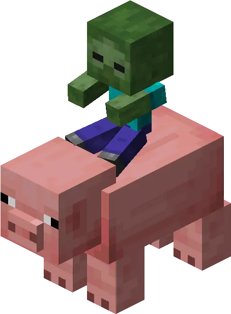  Baby Zombie Riding Pig Minecraft Earth Muddy Pig Png Minecraft Pig Png