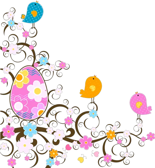  Easter Decoration With Flowers Png Transparent Clipart Transparent Easter Border Clipart Easter Eggs Transparent Background