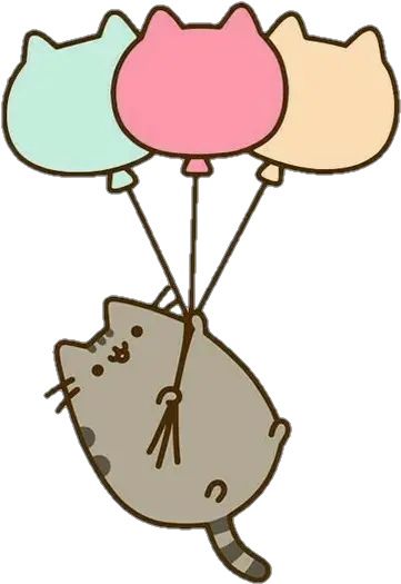  Clipart Balloons Cat Transparent Free Pusheen Cat With Balloons Png Pusheen Transparent