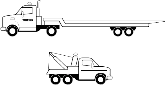  Tow Trucks Vector Line Art Free Svg Flatbed Truck Side View Png Tow Truck Png