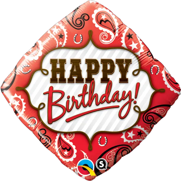  Red And Black Pattern Happy Birthday Foil Balloon Happy Birthday Bandana Png Happy Birthday Balloons Png