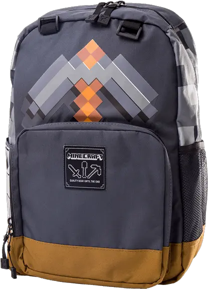  Buy Minecraft Backpack Pickaxe Adventure Grey Minecraft Pick Axe Backpack Png Minecraft Pickaxe Png