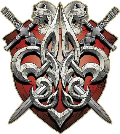  Gothic Shield With Crossed Swords Illustration Png Sword And Shield Transparent