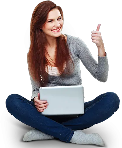  Girl Transparent Background Png Girl Using Laptop Png Female Png