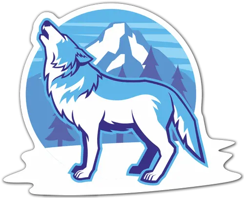  Sticker White Wolf Muraldecalcom Mountain Wolf Stickers Png Wolf Howl Icon