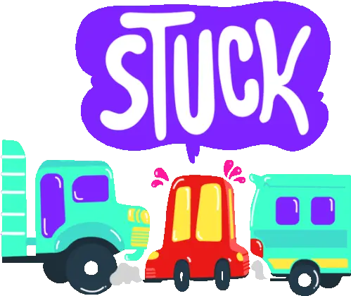  Traffic Jam With Caption Stuck In English Sticker Cars Language Png Purple Jam Icon