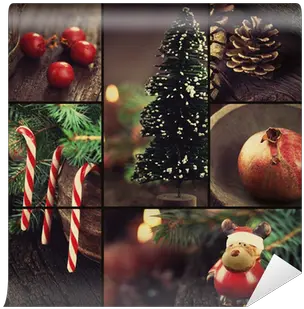  Wall Mural Christmas Ornaments Collage Pixershk Photography Series Of Christmas Png Christmas Icon Collages