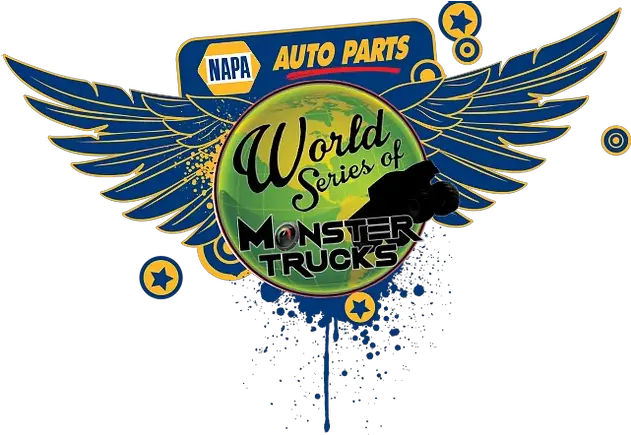  Napa Monster Truck Racing And Freestyle World Series Soccer Ball With Crown Wings Png Monster Jam Logo Png