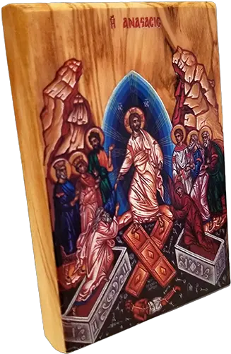  Holy Land Olive Wood Color Icon The Resurrection Of Jesus Antique Png Byzantine Icon Of Christ