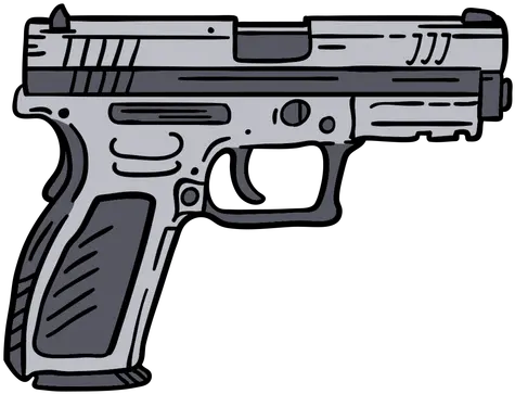  Police Pistol Hand Drawn Transparent Png U0026 Svg Vector File Radio De Policia Desenho Png Hand With Gun Transparent