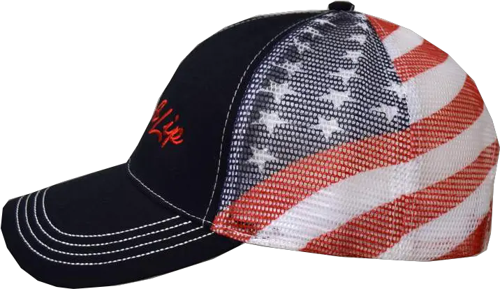  Black American Flag Mesh Back W Red Rip A Lip Logo Cap Baseball Cap Png American Flag Logo