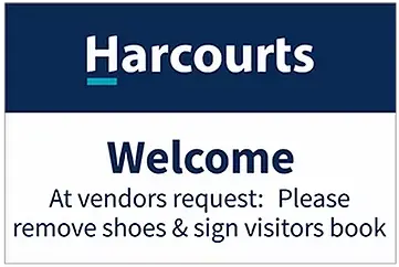  Harcourts Welcome Sign580 X 400mm Real Estate Signs Horizontal Png Welcome Sign Png