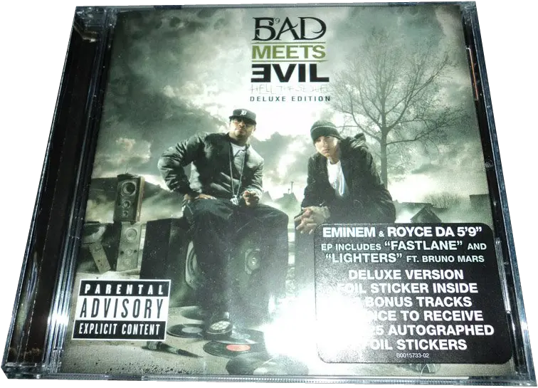  My Bad Meets Evil Cd Psd Official Psds Eminem Ft Royce Da 5 9 Fast Lane Png Parental Advisory Sticker Png