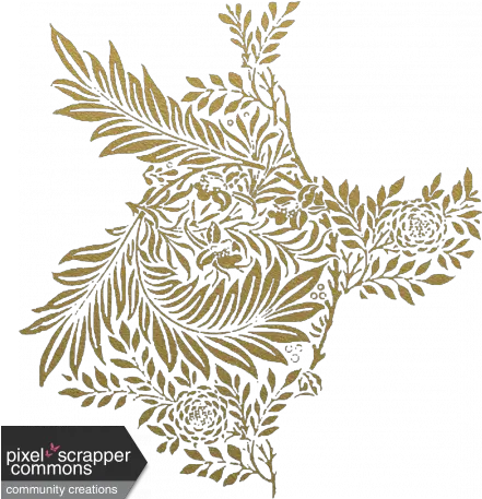  Gold Flower Overlay Or Sticker Graphic By Kelly Wardlow William Morris Png Gold Overlay Png