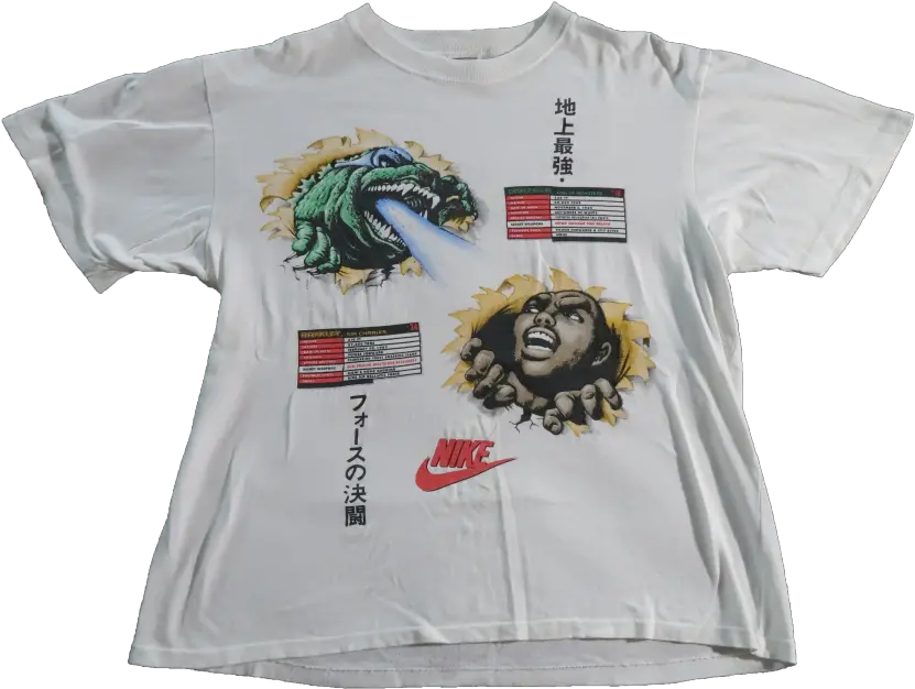  Download Hd Nike Charles Barkley Godzilla T Shirt Medium T Vintage Graphic Tees Men Png Shirt Png