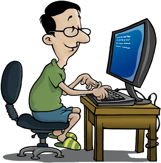  Computer Clip Art Office Computer Png Download Working On The Office Cartoon Computer Png