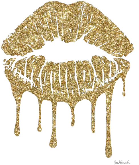  Gold Lips Glitter Lip Logo Scarborough State Beach Png Kiss Mark Transparent