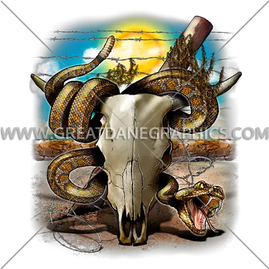  Cow Skull With Snake Production Ready Artwork For T Shirt Skull Png Cow Skull Png