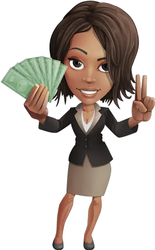  Download Person Holding Money Png Cartoon Black Woman Png Clipart Cartoon Money Png