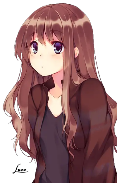  Anime Girl With Brown Hair Png Transparent