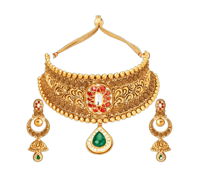  Necklace Jewellery Set Png Image Gold Jewellery Set Png Gold Necklace Png