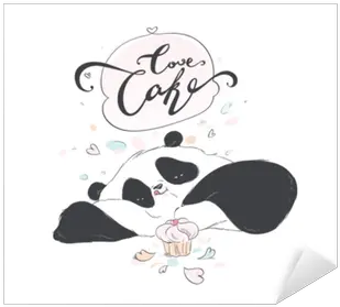  Sticker Doodle Panda Cute Cartoon Happy Birthday Cake For Birthday Png Funny Icon Pics