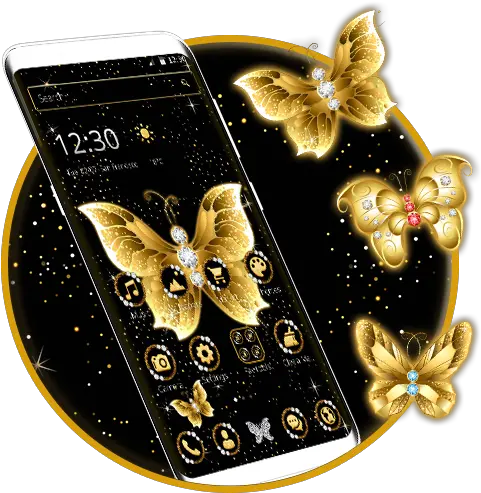  App Insights Golden Butterfly Apptopia Smartphone Png Gold Butterfly Png