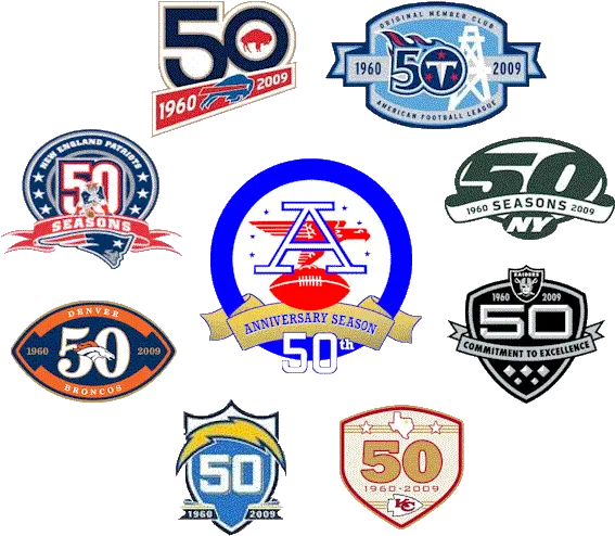  American Football League Nfl Anniversary Patches Png American Football Logo