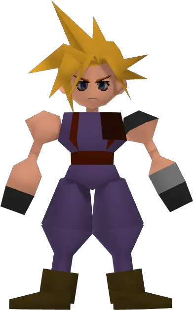  Final Fantasy 7 Cloud Strife In Game Png Cloud Strife Transparent