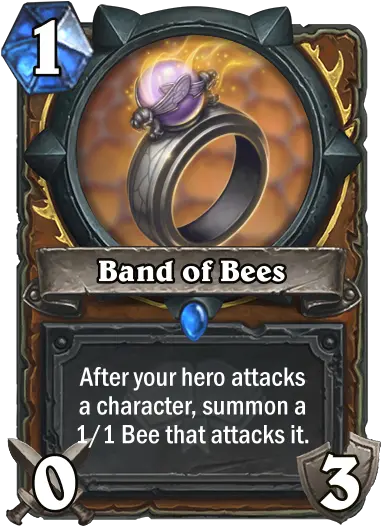  Band Of Bees Custom Hearthstone Card Libram Of Judgement Hearthstone Png Demon Hunter Band Logo