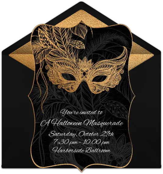  Free Halloween Masquerade Online Invitation Punchbowlcom Themed Halloween Baby Shower Png Masquerade Png