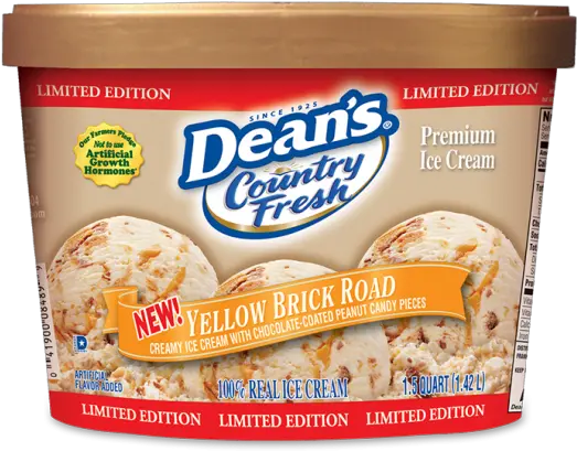  Download Deanu0027s Country Fresh Premium Yellow Brick Road Ice Vanilla Bean Ice Cream Deans Png Yellow Brick Road Png