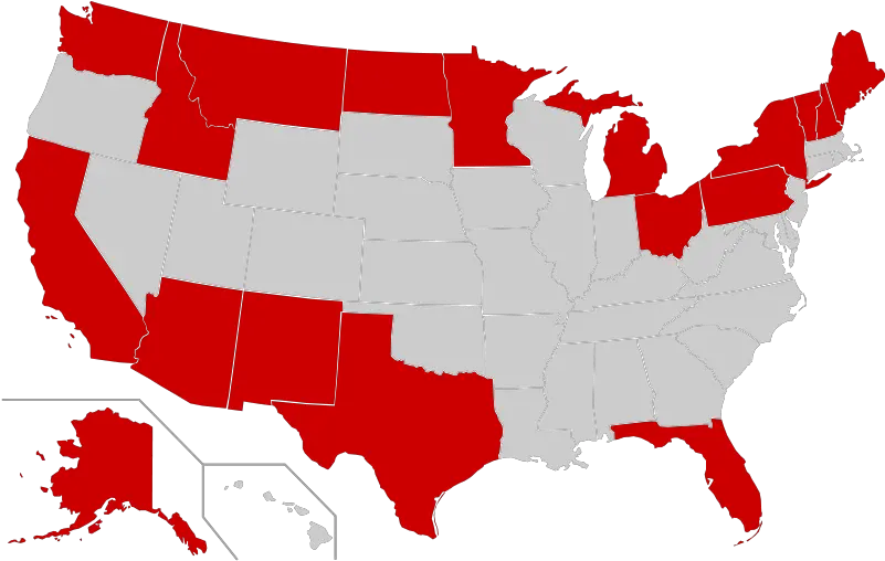  Border States Of The United Democrat Controlled States Png United States Png