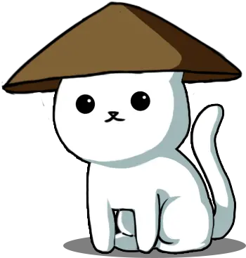  Rice Hat Cat With Birthday Hat Png Rice Hat Png