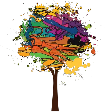  Brush Paint Colorful Tree Arbol De Pintura Png Tree Graphic Png