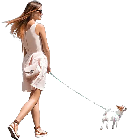  Female Model With Dog Human Walking Dog Png Person Walking Png