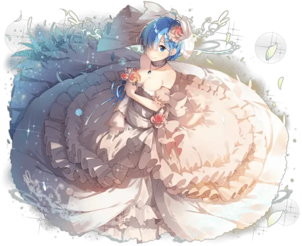  2014 2017 Square Enix Co Married Rem Re Zero Full Size Rem Re Zero Wedding Dress Png Rem Re Zero Png