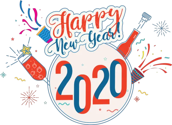  New Year 2020 Text Font Line For Happy Happy New Year 2020 Sticker Png New Year Logo Images