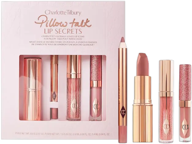  Sephora Holiday 2021 Best Beauty Gift Sets With Omg Values Charlotte Tilbury Pillow Talk Lip Secrets Set Png Huda Icon Liquid Matte