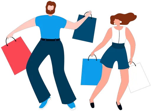  Best Premium Happy Couple With Shopping Bags Illustration Sharing Png Person Shopping Icon