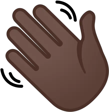  Waving Hand Dark Skin Tone Emoji Waving Hand Emoji Png Hand Emoji Transparent