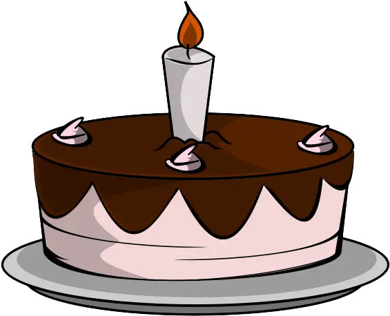  Chocolate Cake Clipart Candle Cack With Single Candle Birthday Chocolate Cake Clipart Png One Candle Icon