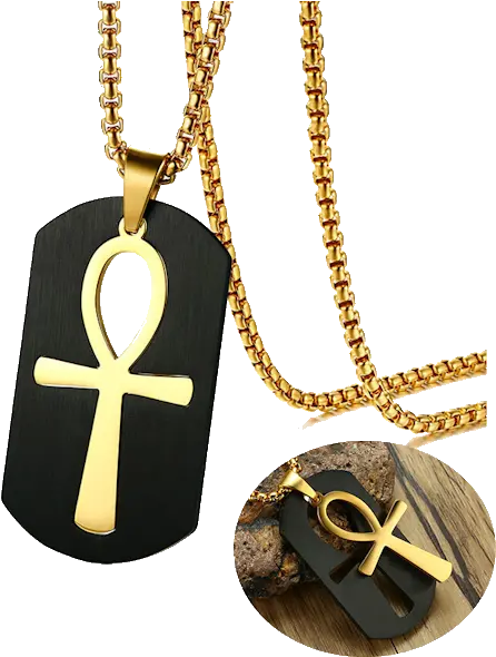  Download Removable Egyptian Ankh Necklace Vnox Rock Punk Collier Egyptien Png Ankh Png