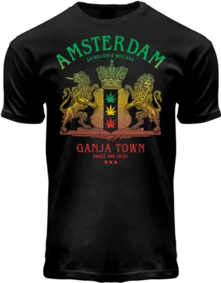  T Shirt Amsterdam Ganja Town Black Light Effect Active Shirt Png Light Effect Transparent