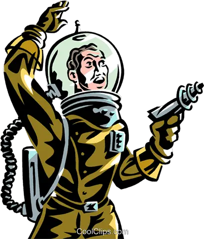  Astronaut With Ray Gun Science Fiction Science Fiction Clipart Png Ray Gun Png