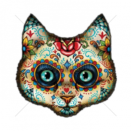  Auto Sku9x9daydeadcatpng 420420 With Images Dia De Los Muertos Cat Skull Skull Face Png