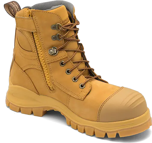  Menu0027s Or Womenu0027s Wheat Nubuck Leather Ankle High Steel Toe Blundstone Work Boots Ankle Zip Png Boot Png