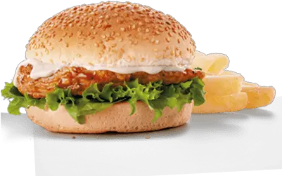  Menu Crumbed Chicken Burger Chips Png Burger And Fries Png