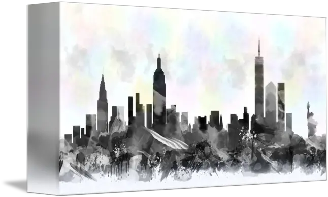  York City Skyline Silhouette Watercolor City Silhouette Watercolor Png New York Skyline Silhouette Png