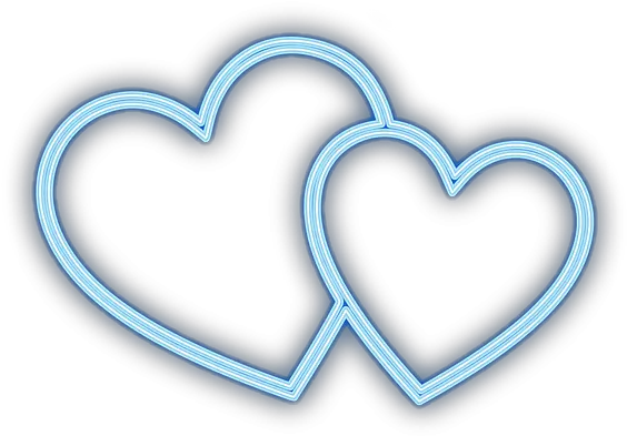  Neon Heart Hearts Blue Love Sticker Blue Neon Heart Png Neon Heart Png